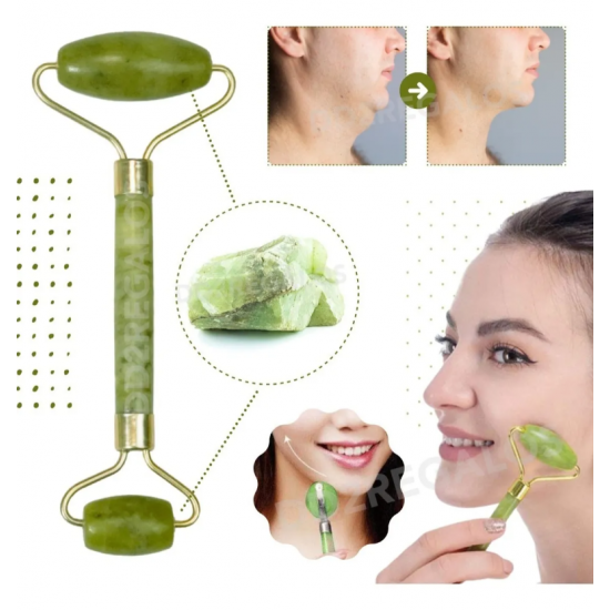 Masajeador Facial a Rodillo de Piedra Jade